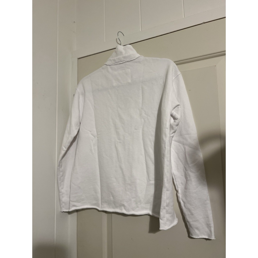 Frank & Eileen $238 Patrick Henley Pullover Triple Fleece White Sweater Coastal - Picture 3 of 8